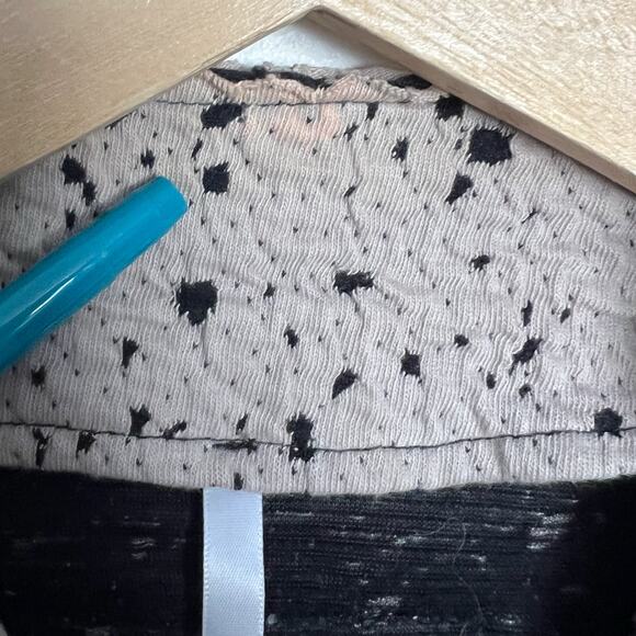 KIYO Jacket Womans Large Art to Wear Splatter Long Sleeve Textured Tan Black - Picture 4 of 6